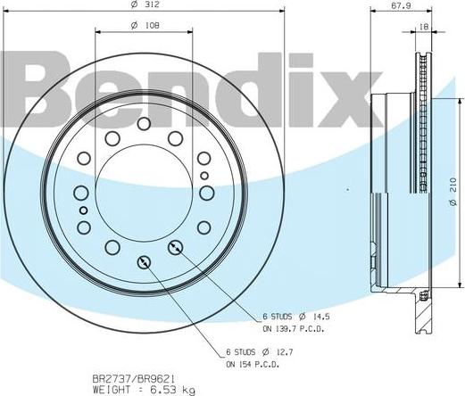 BENDIX BR9621 - Kočioni disk www.molydon.hr