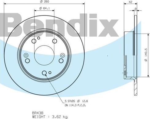 BENDIX BR438 - Kočioni disk www.molydon.hr