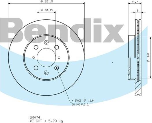 BENDIX BR474 - Kočioni disk www.molydon.hr