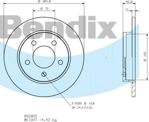 BENDIX BR2955 - Kočioni disk www.molydon.hr