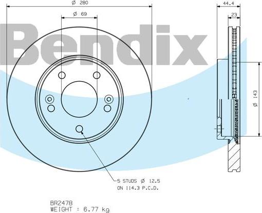 BENDIX BR2478 - Kočioni disk www.molydon.hr