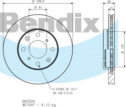 BENDIX BR2504 - Kočioni disk www.molydon.hr