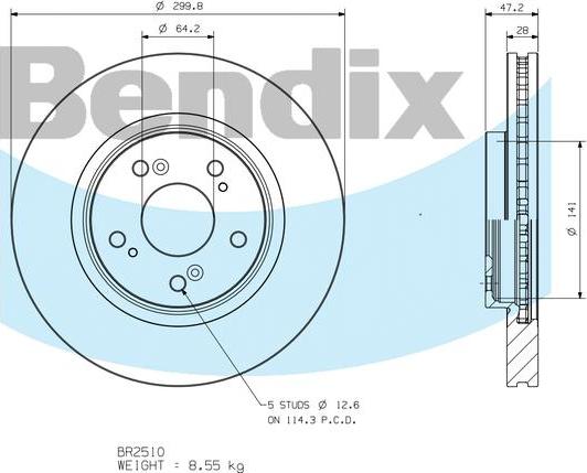 BENDIX BR2510 - Kočioni disk www.molydon.hr