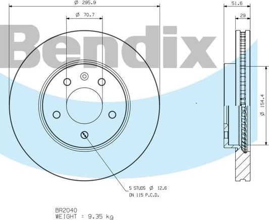 BENDIX BR2040 - Kočioni disk www.molydon.hr