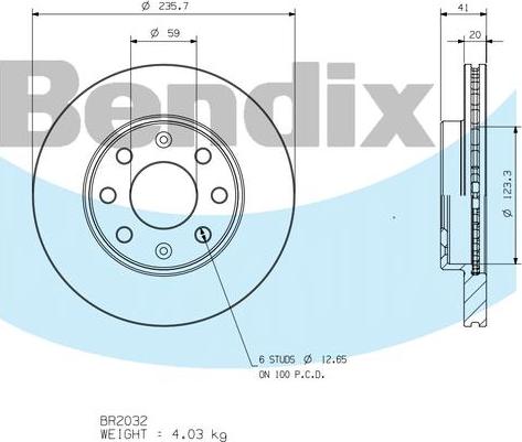 BENDIX BR2032 - Kočioni disk www.molydon.hr