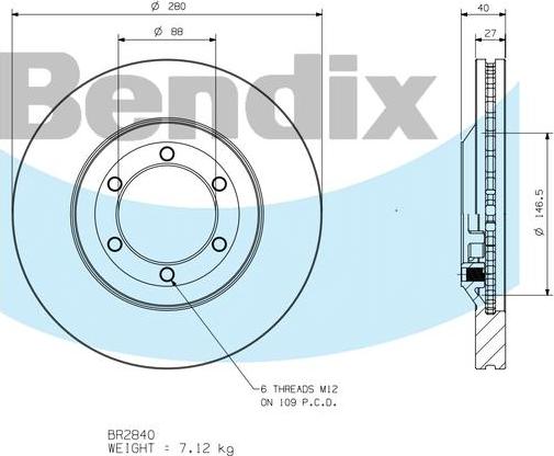 BENDIX BR2840 - Kočioni disk www.molydon.hr