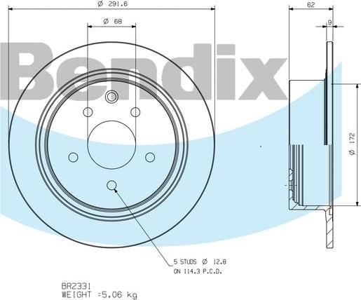 BENDIX BR2331 - Kočioni disk www.molydon.hr