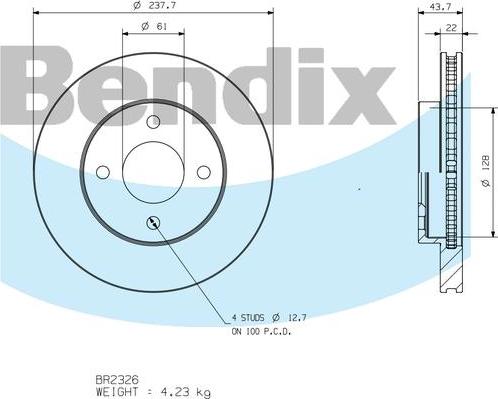 BENDIX BR2326 - Kočioni disk www.molydon.hr