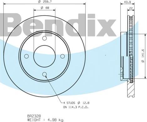 BENDIX BR2328 - Kočioni disk www.molydon.hr