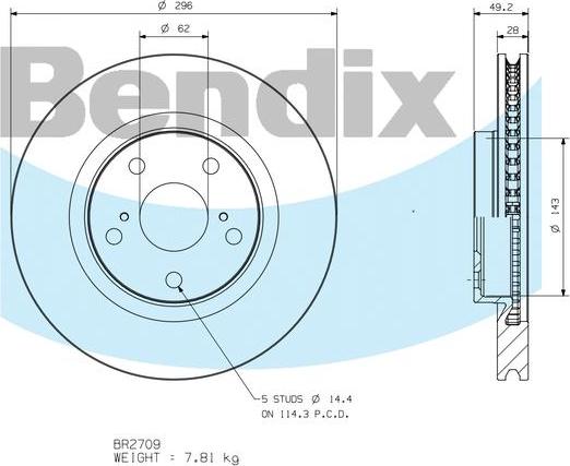 BENDIX BR2709 - Kočioni disk www.molydon.hr