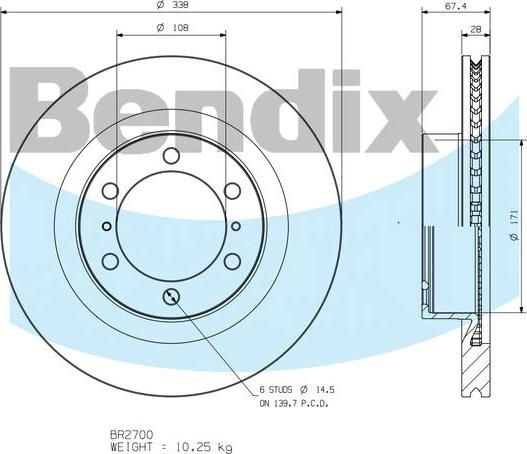 BENDIX BR2700 - Kočioni disk www.molydon.hr