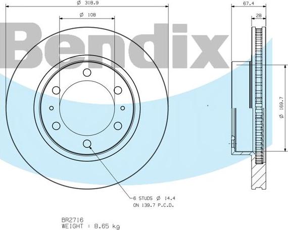 BENDIX BR2716 - Kočioni disk www.molydon.hr