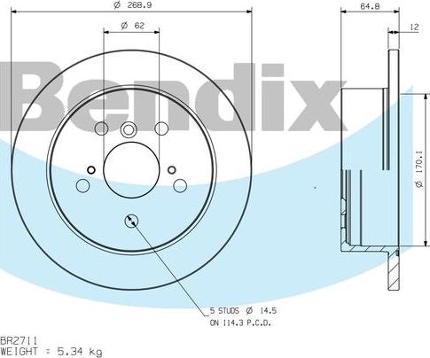 BENDIX BR2711 - Kočioni disk www.molydon.hr