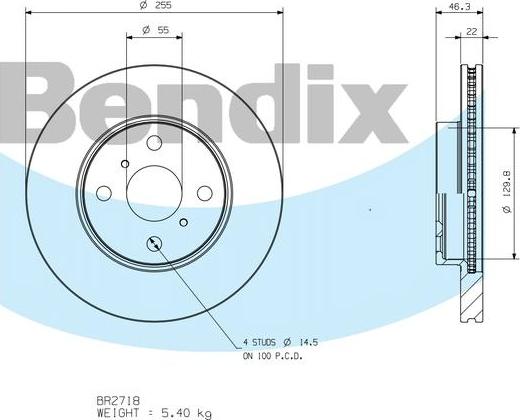 BENDIX BR2718 - Kočioni disk www.molydon.hr