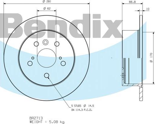 BENDIX BR2713 - Kočioni disk www.molydon.hr