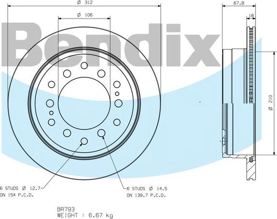 BENDIX BR793 - Kočioni disk www.molydon.hr