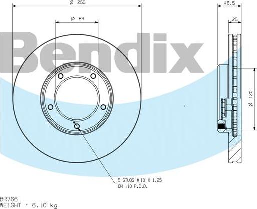 BENDIX BR766 - Kočioni disk www.molydon.hr