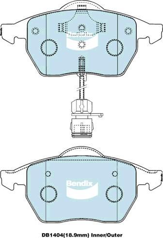 BENDIX DB1404 MKT - Komplet Pločica, disk-kočnica www.molydon.hr