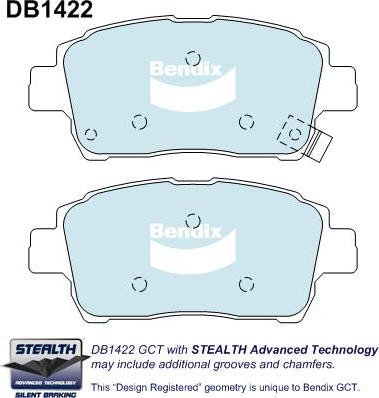 BENDIX DB1422 STEALTH GCT - Komplet Pločica, disk-kočnica www.molydon.hr