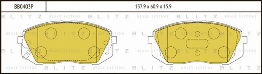 Blitz BB0403P - Komplet Pločica, disk-kočnica www.molydon.hr