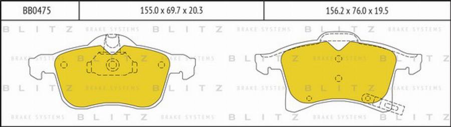 Blitz BB0475 - Komplet Pločica, disk-kočnica www.molydon.hr