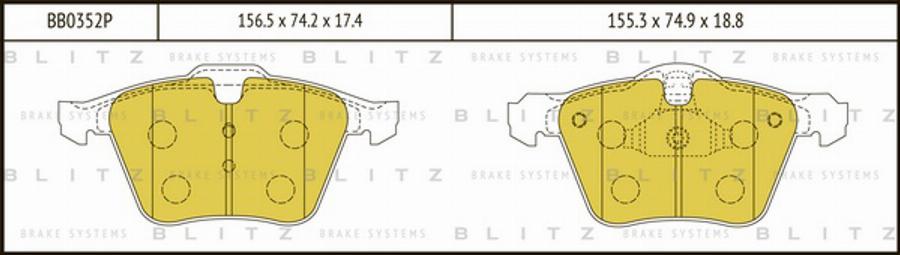 Blitz BB0352P - Komplet Pločica, disk-kočnica www.molydon.hr