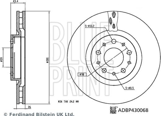 Blue Print ADBP430068 - Kočioni disk www.molydon.hr