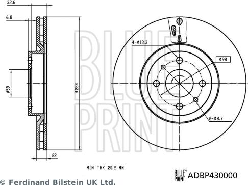 Blue Print ADBP430000 - Kočioni disk www.molydon.hr