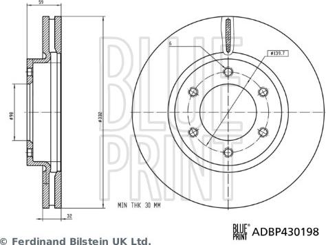 Blue Print ADBP430198 - Kočioni disk www.molydon.hr