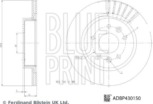 Blue Print ADBP430150 - Kočioni disk www.molydon.hr