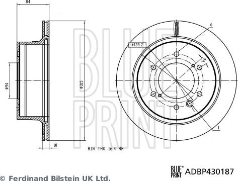 Blue Print ADBP430187 - Kočioni disk www.molydon.hr