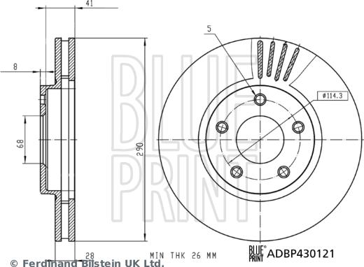 Blue Print ADBP430121 - Kočioni disk www.molydon.hr