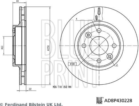 Blue Print ADBP430228 - Kočioni disk www.molydon.hr