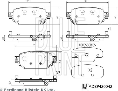 Blue Print ADBP420042 - Komplet Pločica, disk-kočnica www.molydon.hr