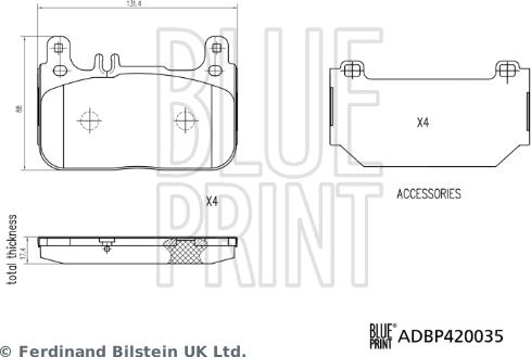 Blue Print ADBP420035 - Komplet Pločica, disk-kočnica www.molydon.hr