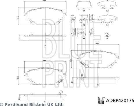 Blue Print ADBP420175 - Komplet Pločica, disk-kočnica www.molydon.hr