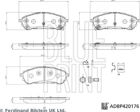 Blue Print ADBP420176 - Komplet Pločica, disk-kočnica www.molydon.hr