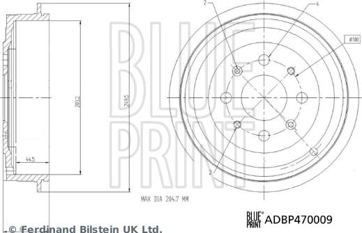 Blue Print ADBP470009 - Bubanj kočnica www.molydon.hr