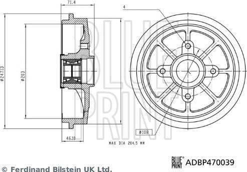 Blue Print ADBP470039 - Bubanj kočnica www.molydon.hr