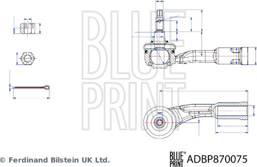 Blue Print ADBP870075 - Kraj spone, kuglasti zglob www.molydon.hr