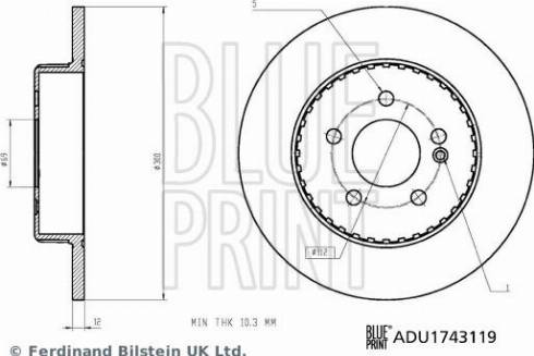 Blue Print ADU1743119 - Kočioni disk www.molydon.hr