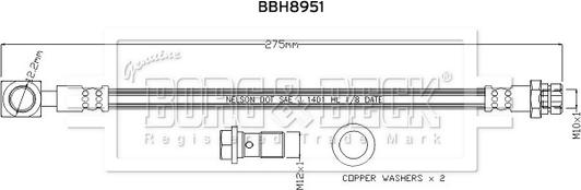 Borg & Beck BBH8951 - Kočiono crijevo, lajtung www.molydon.hr