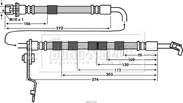 Borg & Beck BBH7636 - Kočiono crijevo, lajtung www.molydon.hr