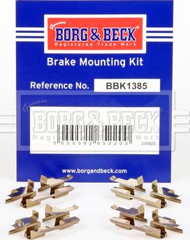 Borg & Beck BBK1385 - Komplet pribora, Pločica disk kočnice www.molydon.hr