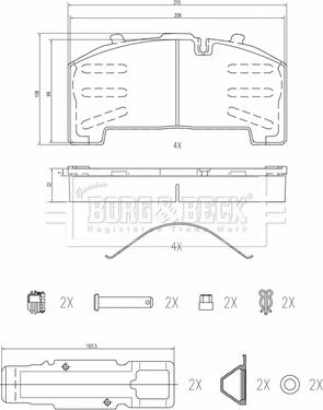 Borg & Beck BBP32998 - Komplet Pločica, disk-kočnica www.molydon.hr