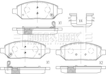 Borg & Beck BBP2599 - Komplet Pločica, disk-kočnica www.molydon.hr