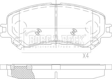 Borg & Beck BBP2596 - Komplet Pločica, disk-kočnica www.molydon.hr