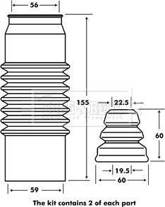 Borg & Beck BPK7093 - Komplet za zaštitu od prasine, amortizer www.molydon.hr