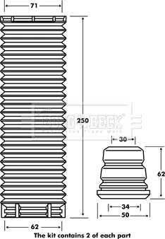 Borg & Beck BPK7092 - Komplet za zaštitu od prasine, amortizer www.molydon.hr