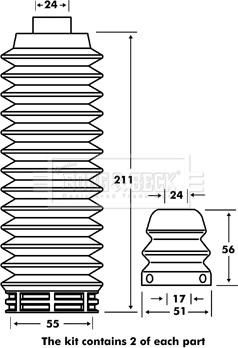 Borg & Beck BPK7054 - Komplet za zaštitu od prasine, amortizer www.molydon.hr